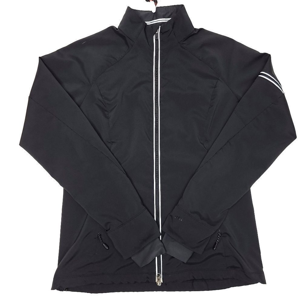 REI Full Zip Jacket Womens Large Black Stretch Polyester Pockets Outdoors